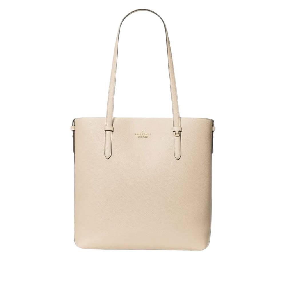 Kate Spade Cream Pebbled Leather Shoulder Tote  Bag Juliette Neutral $399 Retai